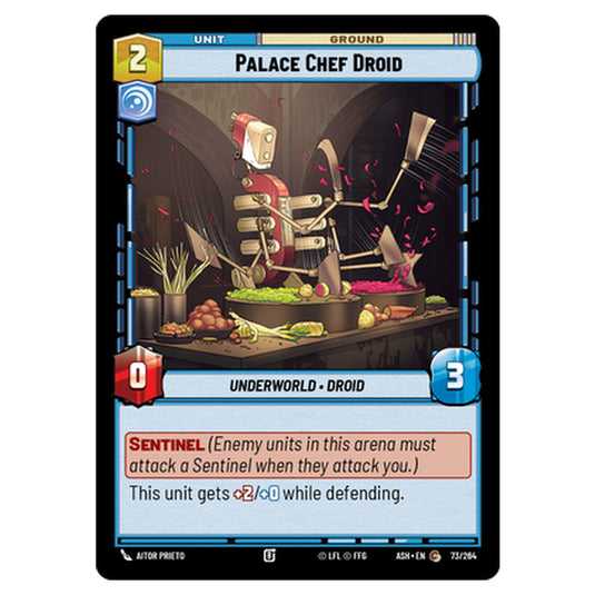 Palace Chef Droid card from the Star Wars Unlimited set Ashes of the Empire