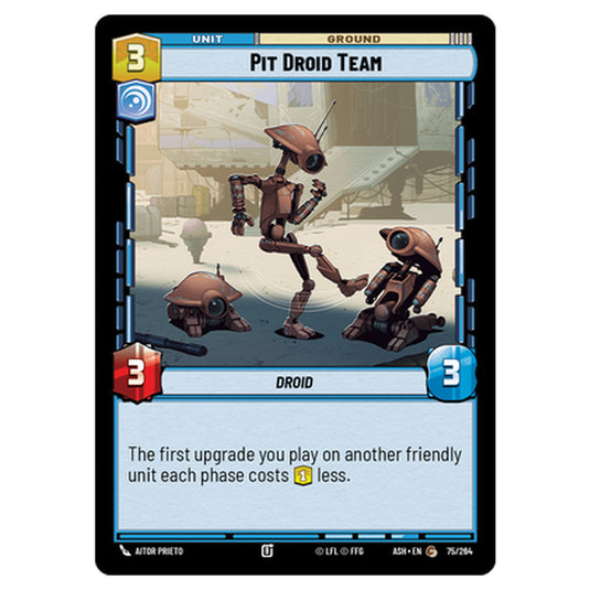 Pit Droid Team card from the Star Wars Unlimited set Ashes of the Empire