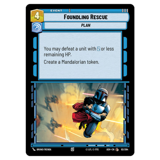 Foundling Rescue card from the Star Wars Unlimited set Ashes of the Empire