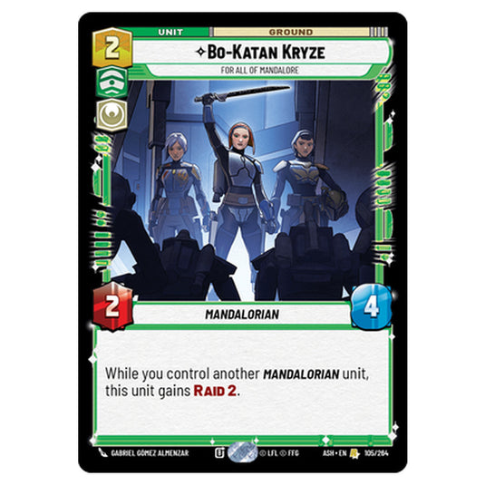 Bo-Katan Kryze card from the Star Wars Unlimited set Ashes of the Empire