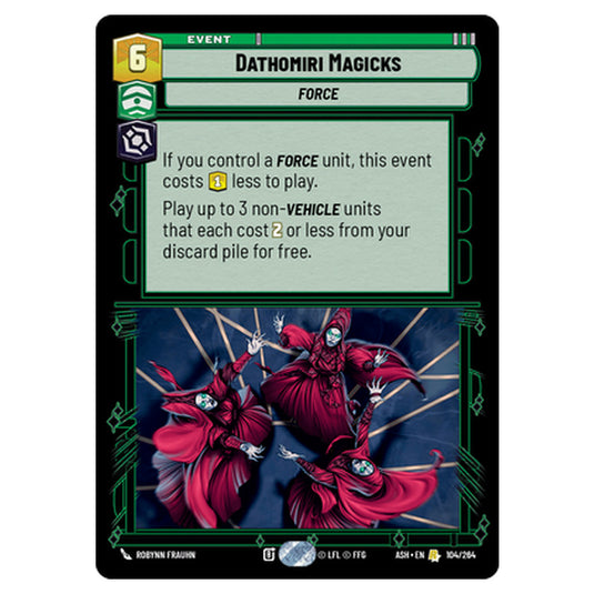 Dathomiri Magicks card from the Star Wars Unlimited set Ashes of the Empire