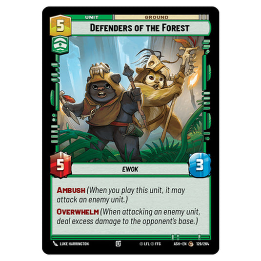 Defenders of the Forest card from the Star Wars Unlimited set Ashes of the Empire