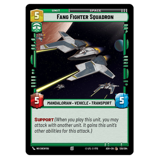 Fang Fighter Squadron card from the Star Wars Unlimited set Ashes of the Empire