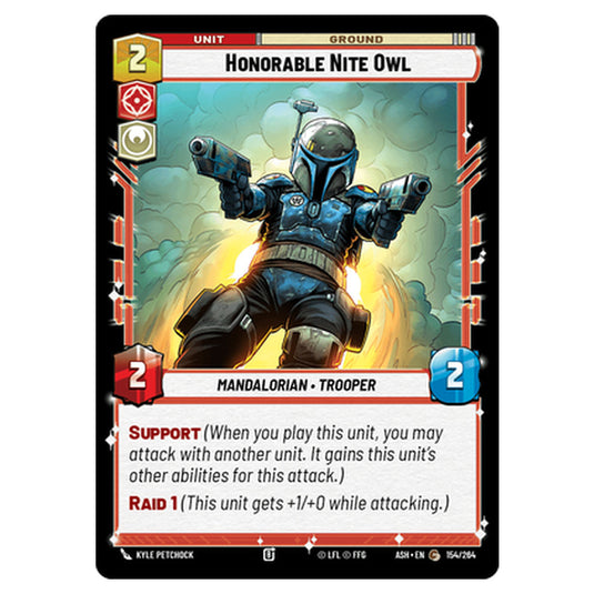 Honorable Nite Owl card from the Star Wars Unlimited set Ashes of the Empire