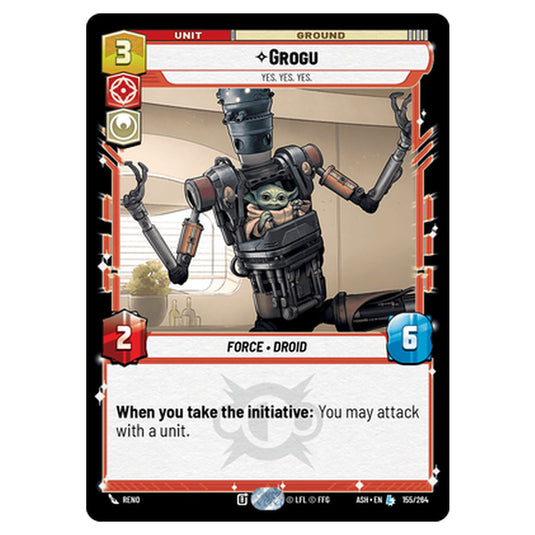 Grogu card from the Star Wars Unlimited set Ashes of the Empire