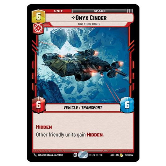Onyx Cinder card from the Star Wars Unlimited set Ashes of the Empire