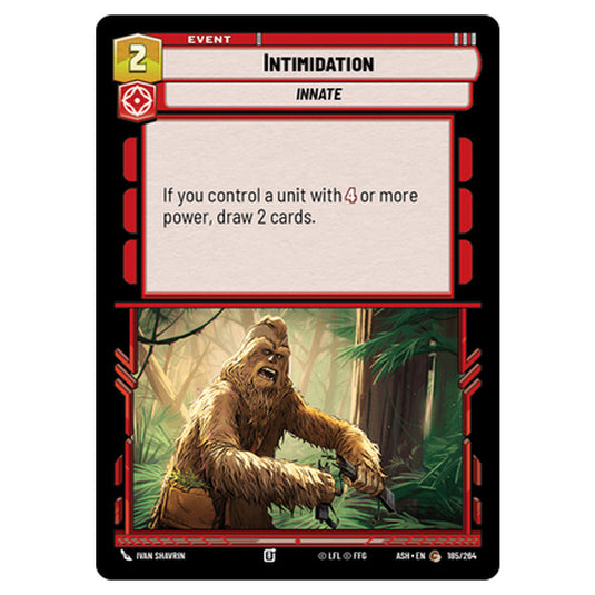 Intimidation card from the Star Wars Unlimited set Ashes of the Empire