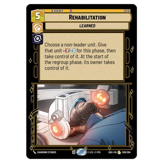 Rehabilitation card from the Star Wars Unlimited set Ashes of the Empire