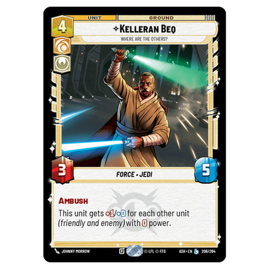 Kelleran Beq card from the Star Wars Unlimited set Ashes of the Empire