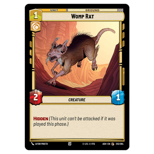 Womp Rat card from the Star Wars Unlimited set Ashes of the Empire