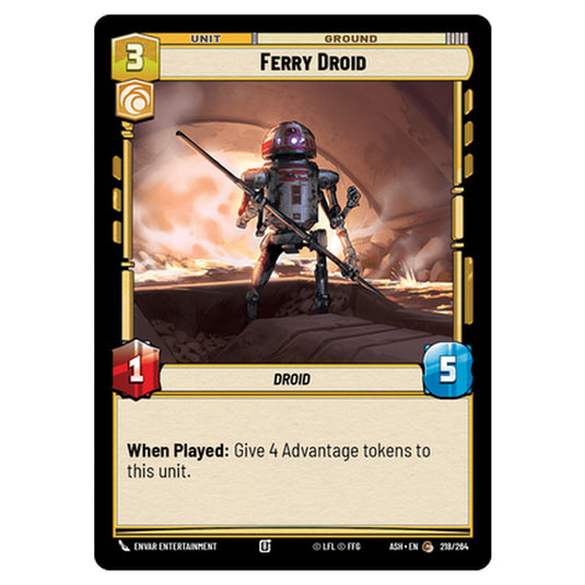 Ferry Droid card from the Star Wars Unlimited set Ashes of the Empire