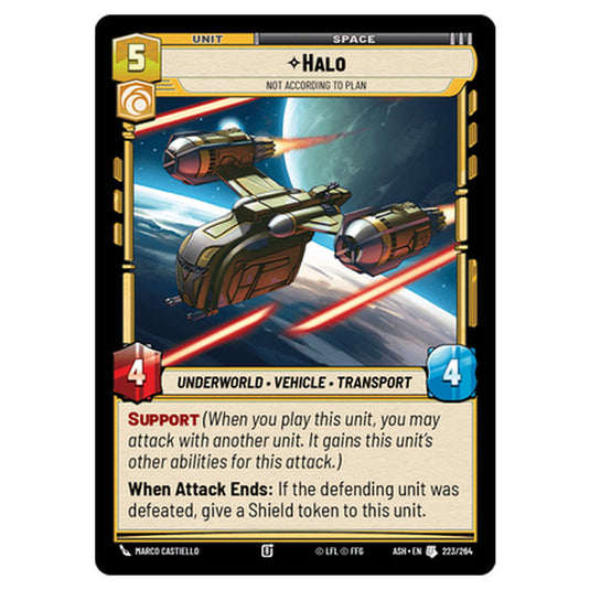 Halo card from the Star Wars Unlimited set Ashes of the Empire