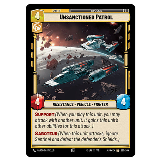 Unsanctioned Patrol card from the Star Wars Unlimited set Ashes of the Empire