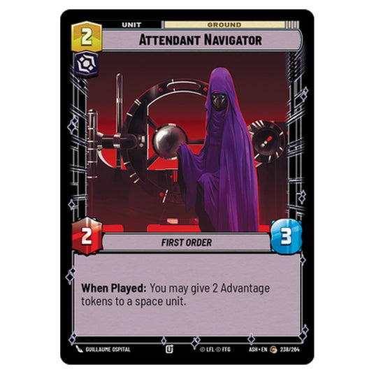 Attendant Navigator card from the Star Wars Unlimited set Ashes of the Empire