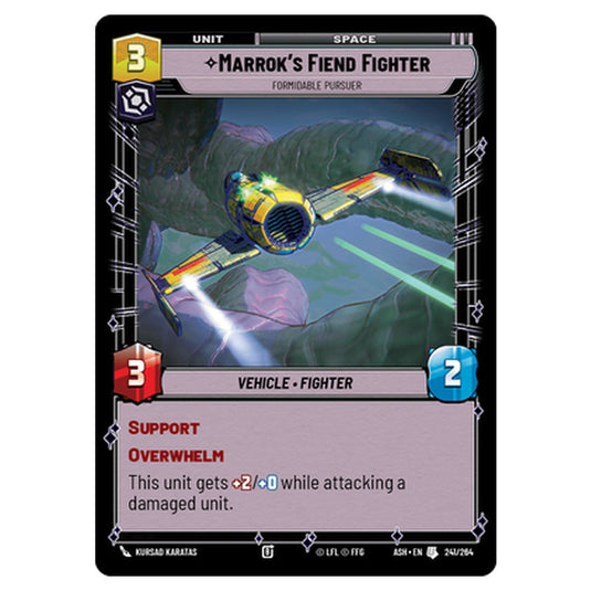 Marrok's Fiend Fighter card from the Star Wars Unlimited set Ashes of the Empire