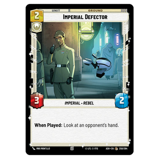 Imperial Defector card from the Star Wars Unlimited set Ashes of the Empire