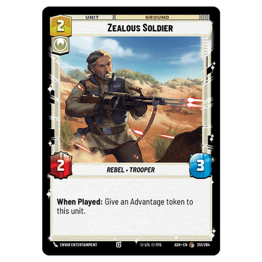 Zealous Soldier card from the Star Wars Unlimited set Ashes of the Empire