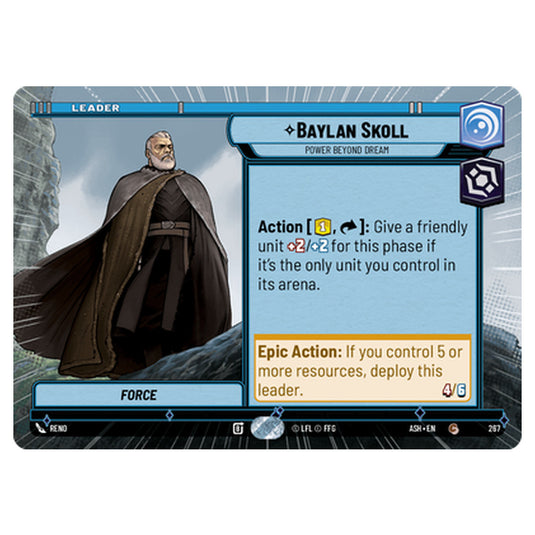 Baylan Skoll card from the Star Wars Unlimited set Ashes of the Empire
