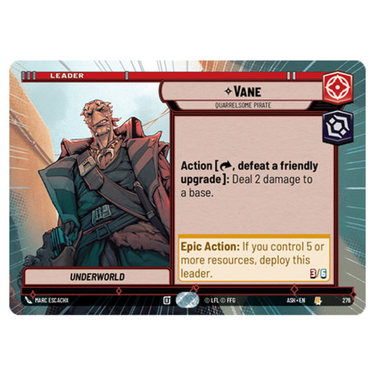 Vane card from the Star Wars Unlimited set Ashes of the Empire