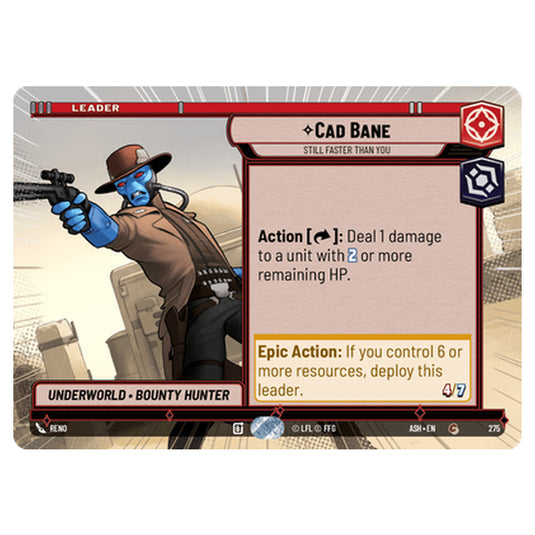 Cad Bane card from the Star Wars Unlimited set Ashes of the Empire