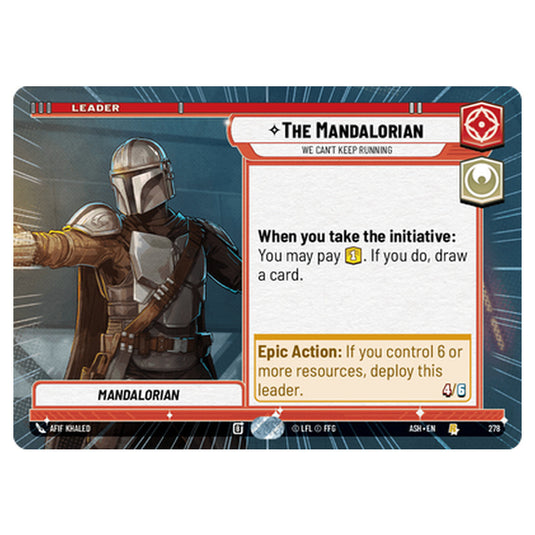 The Mandalorian card from the Star Wars Unlimited set Ashes of the Empire