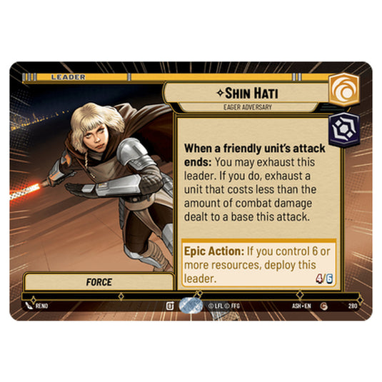 Shin Hati card from the Star Wars Unlimited set Ashes of the Empire