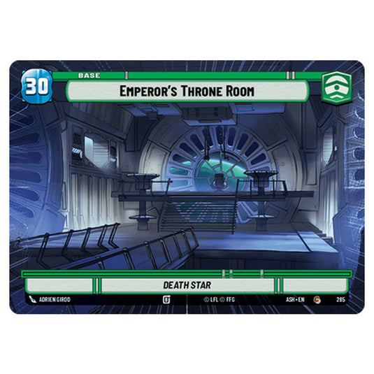Emperor's Throne Room card from the Star Wars Unlimited set Ashes of the Empire