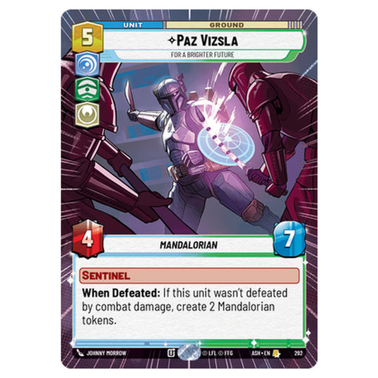 Paz Vizsla card from the Star Wars Unlimited set Ashes of the Empire
