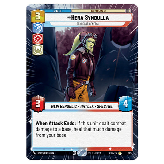 Hera Syndulla card from the Star Wars Unlimited set Ashes of the Empire
