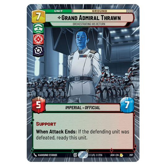 Grand Admiral Thrawn card from the Star Wars Unlimited set Ashes of the Empire
