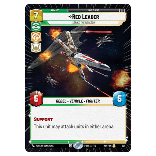 Red Leader card from the Star Wars Unlimited set Ashes of the Empire