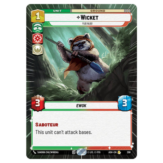 Wicket card from the Star Wars Unlimited set Ashes of the Empire