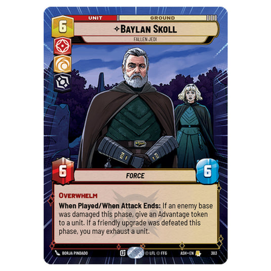 Baylan Skoll card from the Star Wars Unlimited set Ashes of the Empire