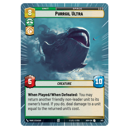 Purrgil Ultra card from the Star Wars Unlimited set Ashes of the Empire