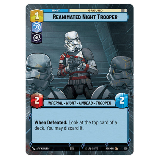 Reanimated Night Trooper card from the Star Wars Unlimited set Ashes of the Empire