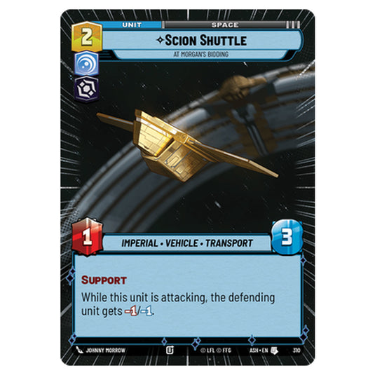 Scion Shuttle card from the Star Wars Unlimited set Ashes of the Empire
