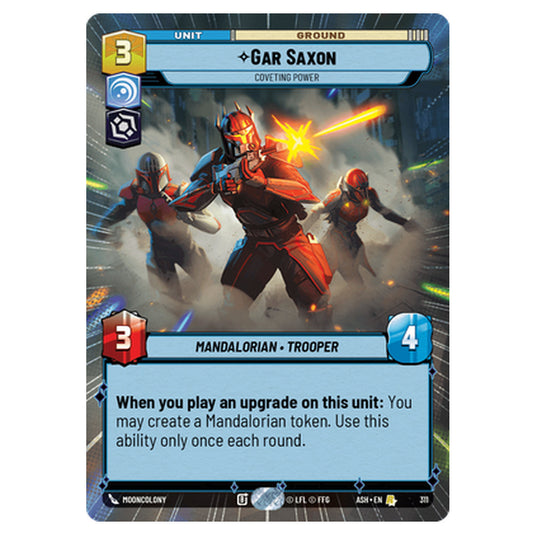 Gar Saxon card from the Star Wars Unlimited set Ashes of the Empire