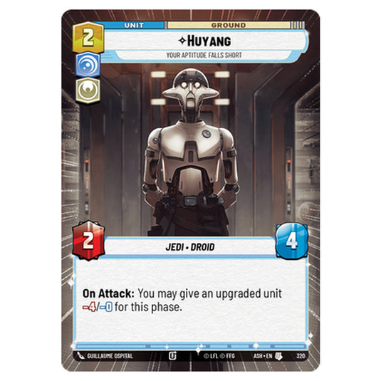 Huyang card from the Star Wars Unlimited set Ashes of the Empire