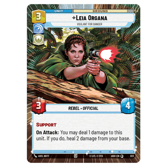 Leia Organa card from the Star Wars Unlimited set Ashes of the Empire