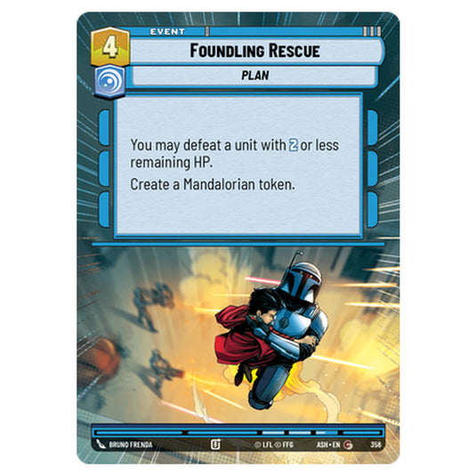 Foundling Rescue card from the Star Wars Unlimited set Ashes of the Empire