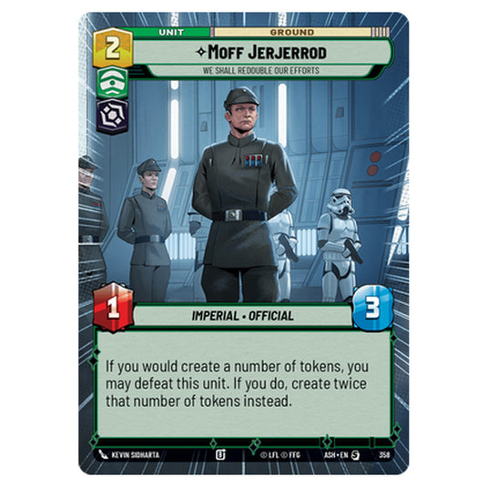 Moff Jerjerrod card from the Star Wars Unlimited set Ashes of the Empire