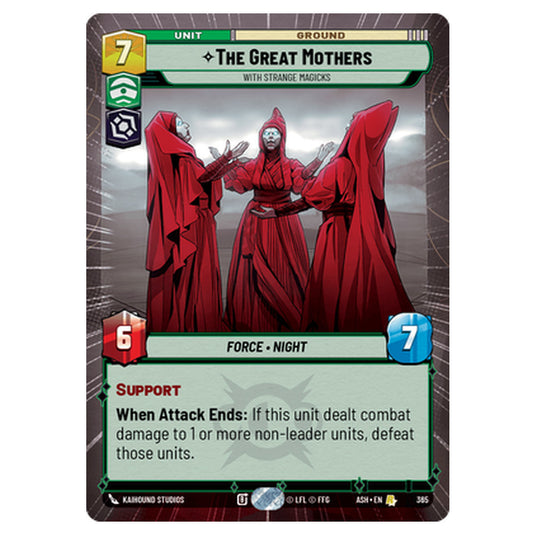 The Great Mothers card from the Star Wars Unlimited set Ashes of the Empire