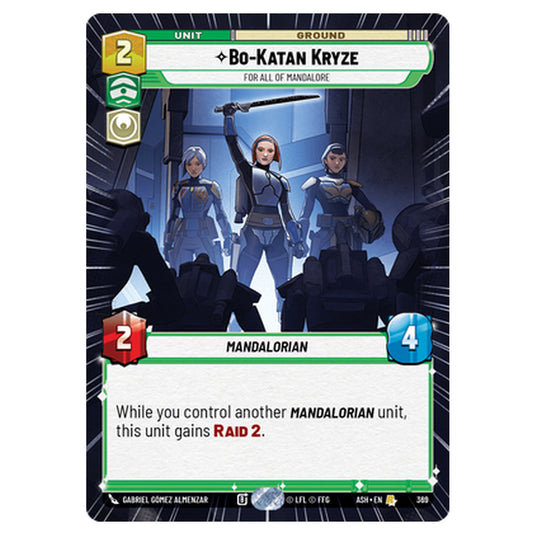 Bo-Katan Kryze card from the Star Wars Unlimited set Ashes of the Empire