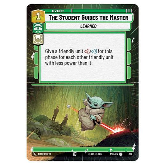 The Student Guides the Master card from the Star Wars Unlimited set Ashes of the Empire