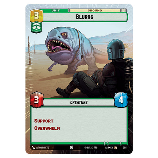 Blurrg card from the Star Wars Unlimited set Ashes of the Empire