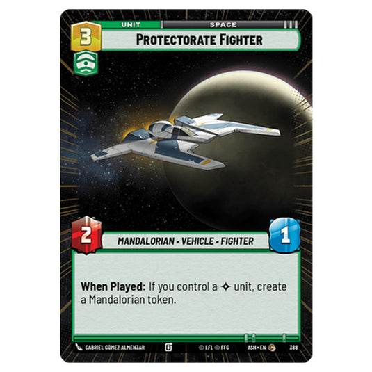 Protectorate Fighter card from the Star Wars Unlimited set Ashes of the Empire