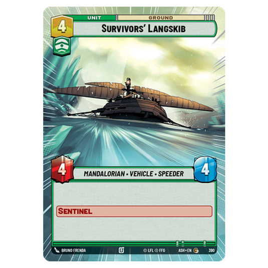 Survivors' Langskib card from the Star Wars Unlimited set Ashes of the Empire