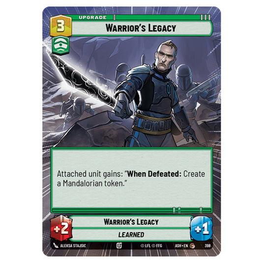 Warrior's Legacy card from the Star Wars Unlimited set Ashes of the Empire