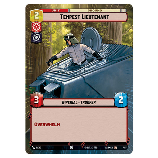 Tempest Lieutenant card from the Star Wars Unlimited set Ashes of the Empire
