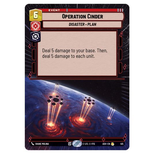 Operation Cinder card from the Star Wars Unlimited set Ashes of the Empire